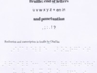 End of letters and puntuation in&nbsp;braille